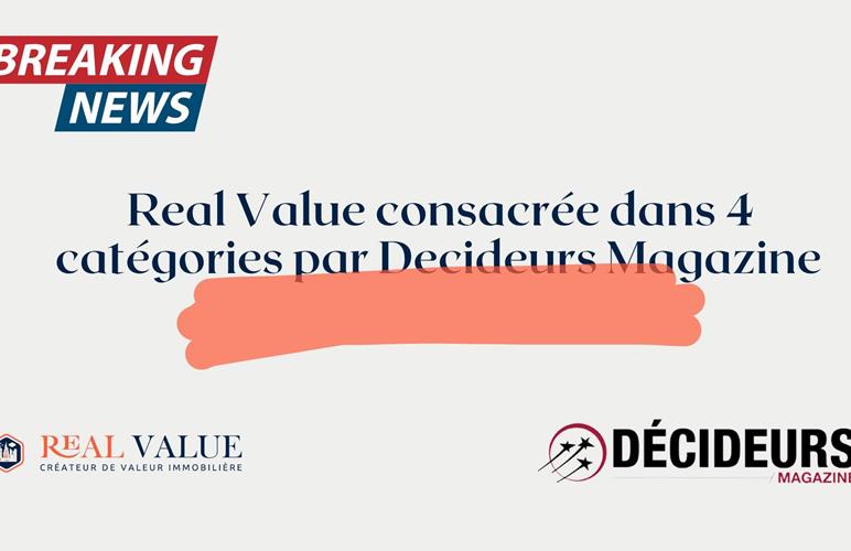 Classement Immobilier 2024, Real Value est plébiscitée dans la catégorie Cabinet de Conseil